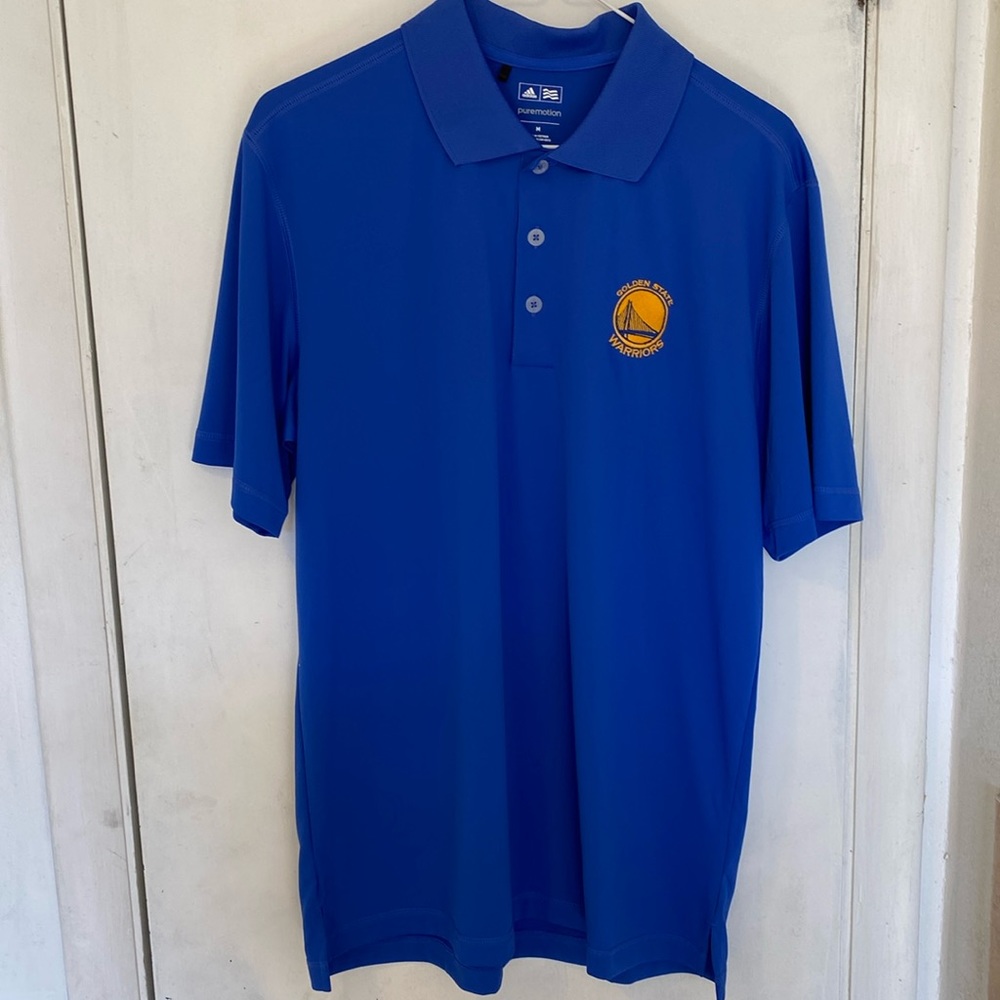 ADIDAS GOLDEN STATE WARRIORS POLO SHIRT SIZE MEDIUM, EXCELLENT CONDITION.